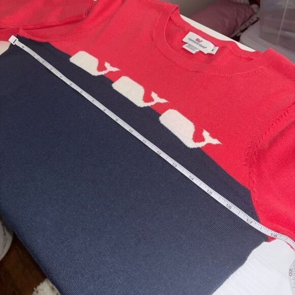 Vineyard Vines Cashmere Blend Color Block Whale Sweater Size M - Picture 8 of 11